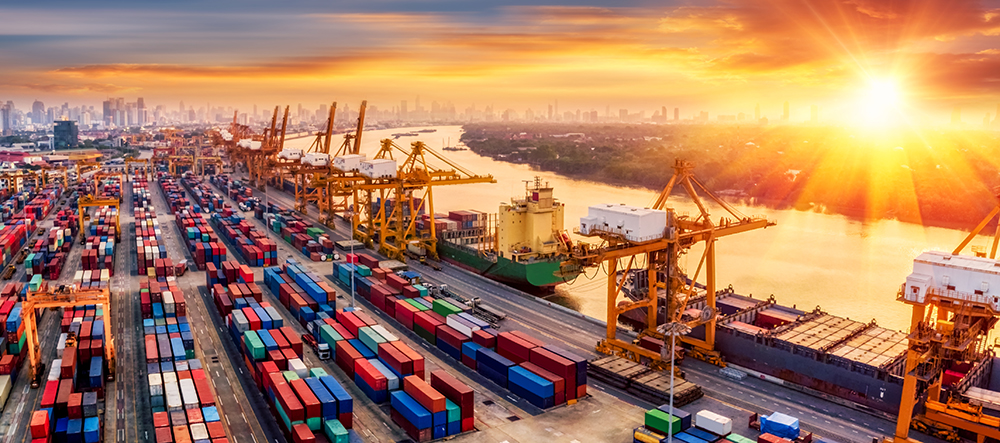 Logistics and transportation of Container Cargo ship and Cargo p